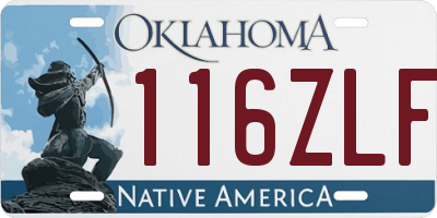 OK license plate 116ZLF