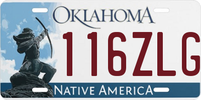 OK license plate 116ZLG