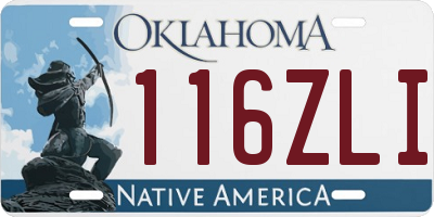 OK license plate 116ZLI