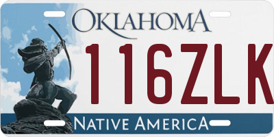 OK license plate 116ZLK