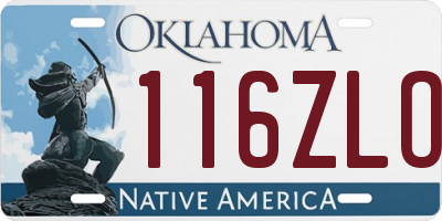 OK license plate 116ZLO
