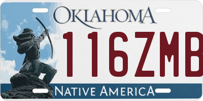 OK license plate 116ZMB