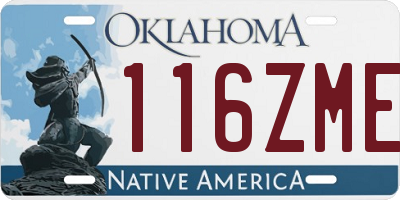 OK license plate 116ZME