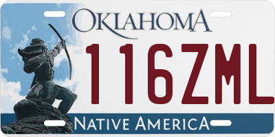 OK license plate 116ZML