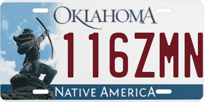 OK license plate 116ZMN
