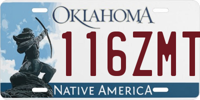 OK license plate 116ZMT