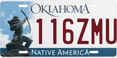 OK license plate 116ZMU