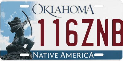 OK license plate 116ZNB