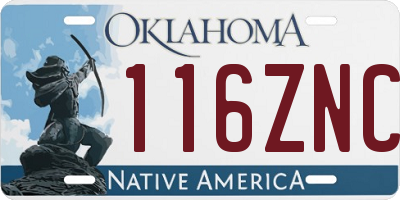 OK license plate 116ZNC