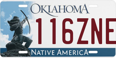 OK license plate 116ZNE