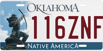 OK license plate 116ZNF