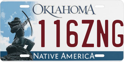OK license plate 116ZNG