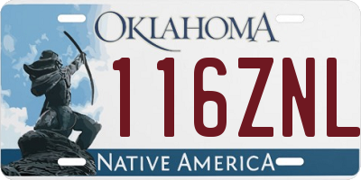 OK license plate 116ZNL