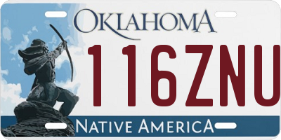 OK license plate 116ZNU