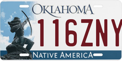 OK license plate 116ZNY