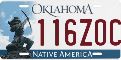 OK license plate 116ZOC