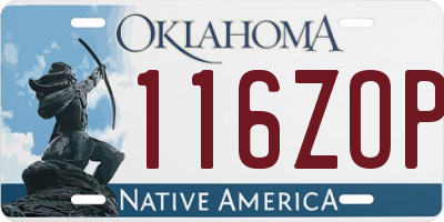 OK license plate 116ZOP