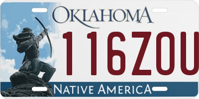 OK license plate 116ZOU