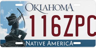 OK license plate 116ZPC
