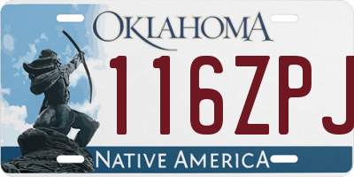 OK license plate 116ZPJ