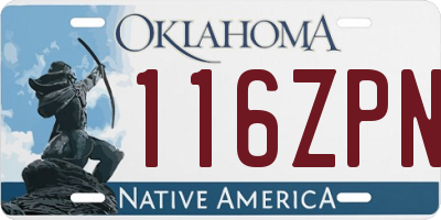 OK license plate 116ZPN