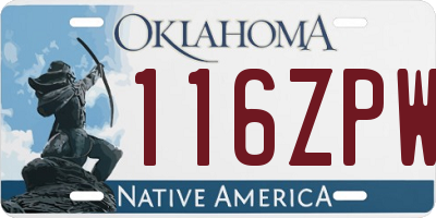 OK license plate 116ZPW