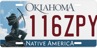 OK license plate 116ZPY