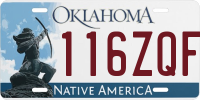 OK license plate 116ZQF