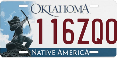 OK license plate 116ZQO