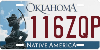 OK license plate 116ZQP
