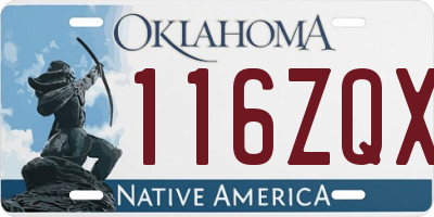 OK license plate 116ZQX