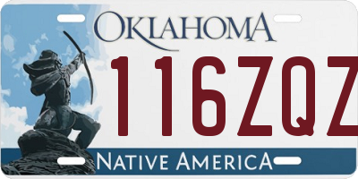 OK license plate 116ZQZ