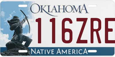 OK license plate 116ZRE