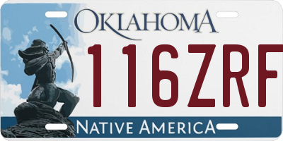 OK license plate 116ZRF