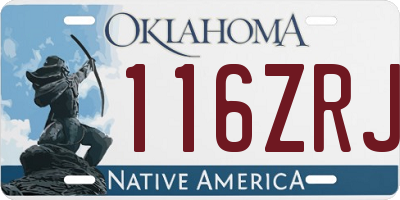 OK license plate 116ZRJ
