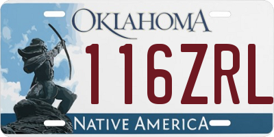 OK license plate 116ZRL