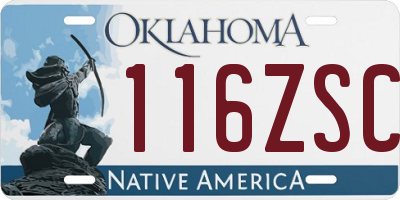 OK license plate 116ZSC