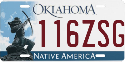 OK license plate 116ZSG