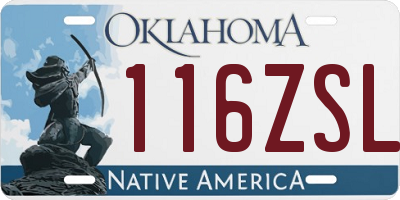 OK license plate 116ZSL