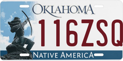 OK license plate 116ZSQ