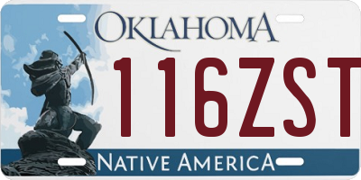 OK license plate 116ZST