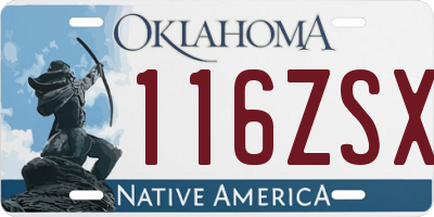 OK license plate 116ZSX