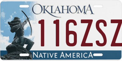 OK license plate 116ZSZ