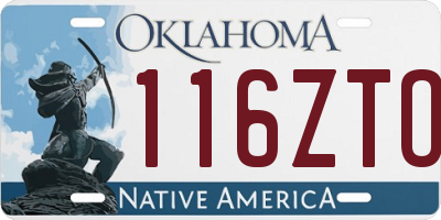 OK license plate 116ZTO