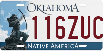 OK license plate 116ZUC