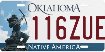 OK license plate 116ZUE