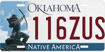 OK license plate 116ZUS