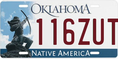 OK license plate 116ZUT