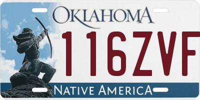 OK license plate 116ZVF