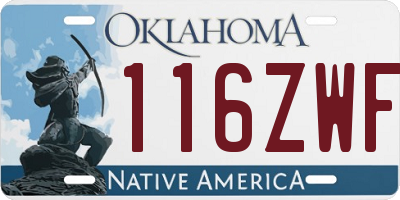OK license plate 116ZWF